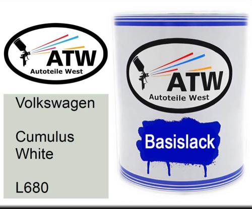 Volkswagen, Cumulus White, L680: 1L Lackdose, von ATW Autoteile West.